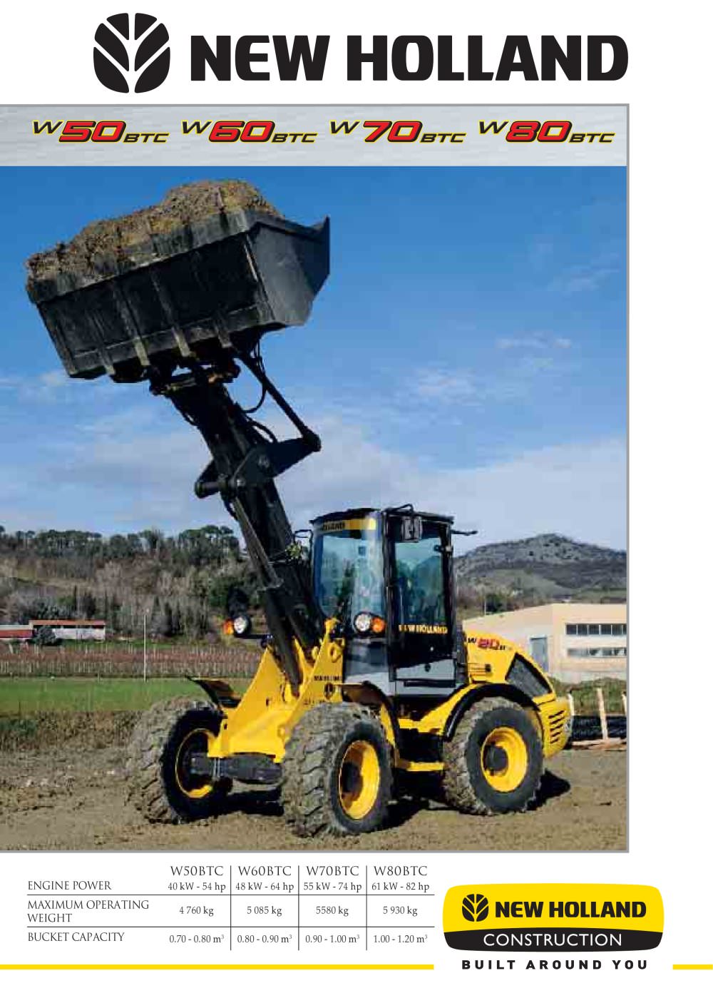 Compact Wheel Loaders > W50/60/70/80BTC - New Holland