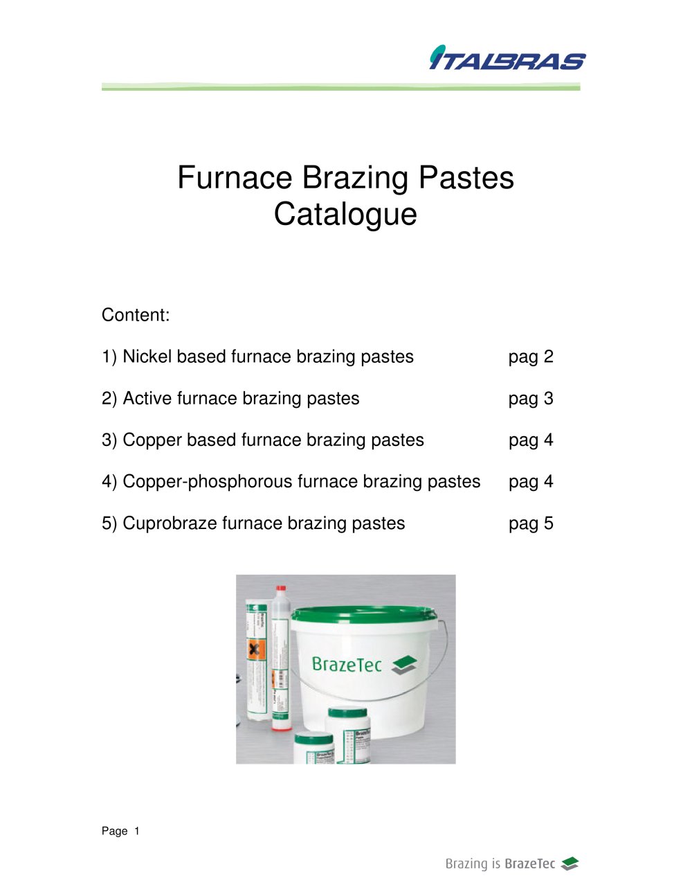 Brazing Pastes Catalogue - Italbras