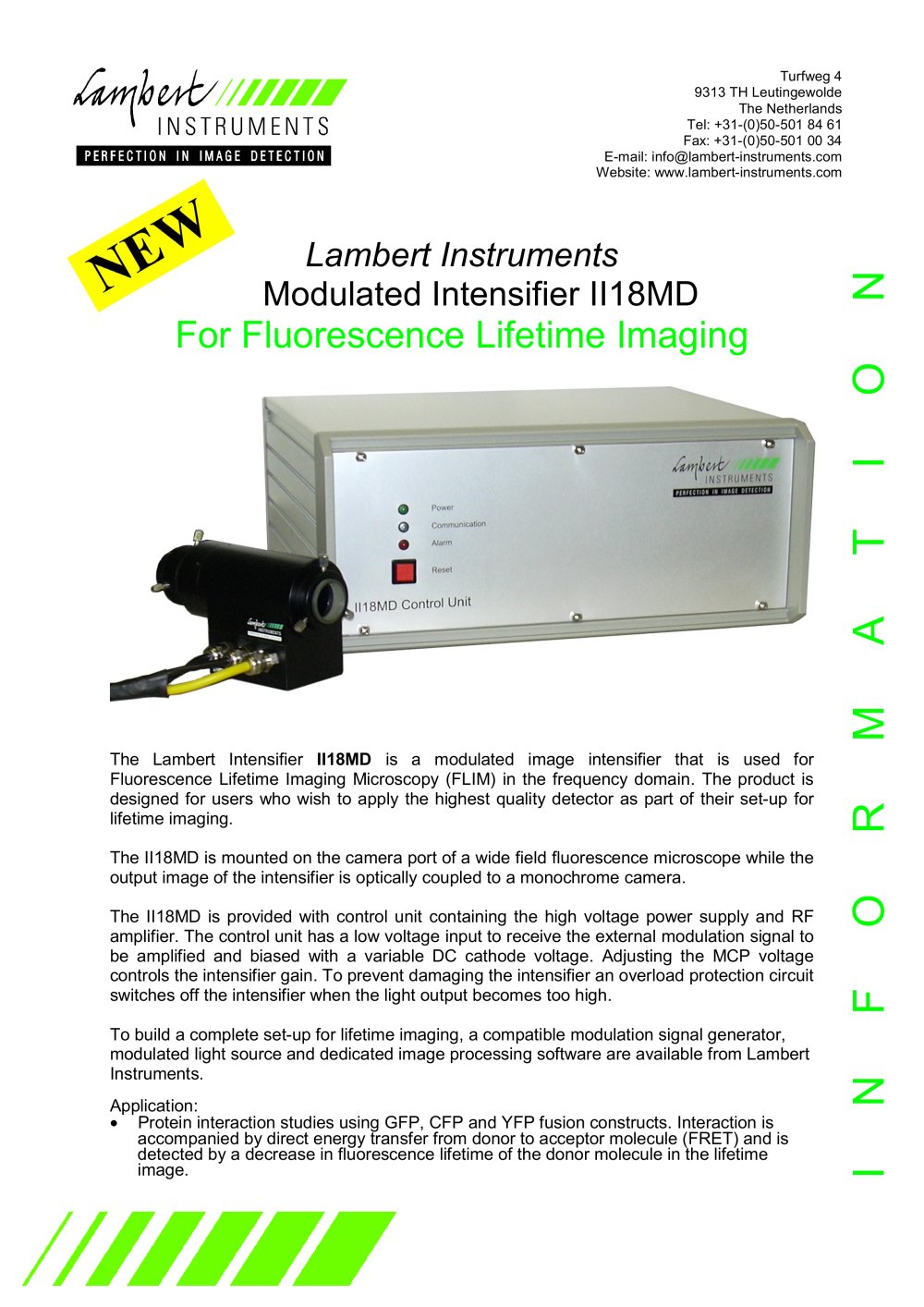 Lambert Instruments Modulated Intensifier II 18MD for Fluorescence Lifetime Imaging - Lambert Instruments