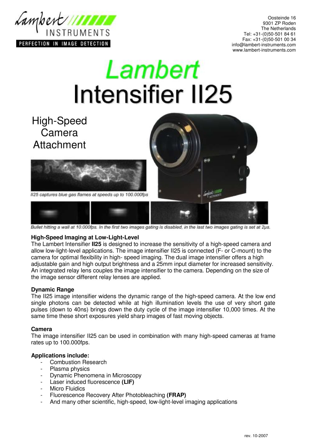 Lambert Intensifier II25 - Lambert Instruments