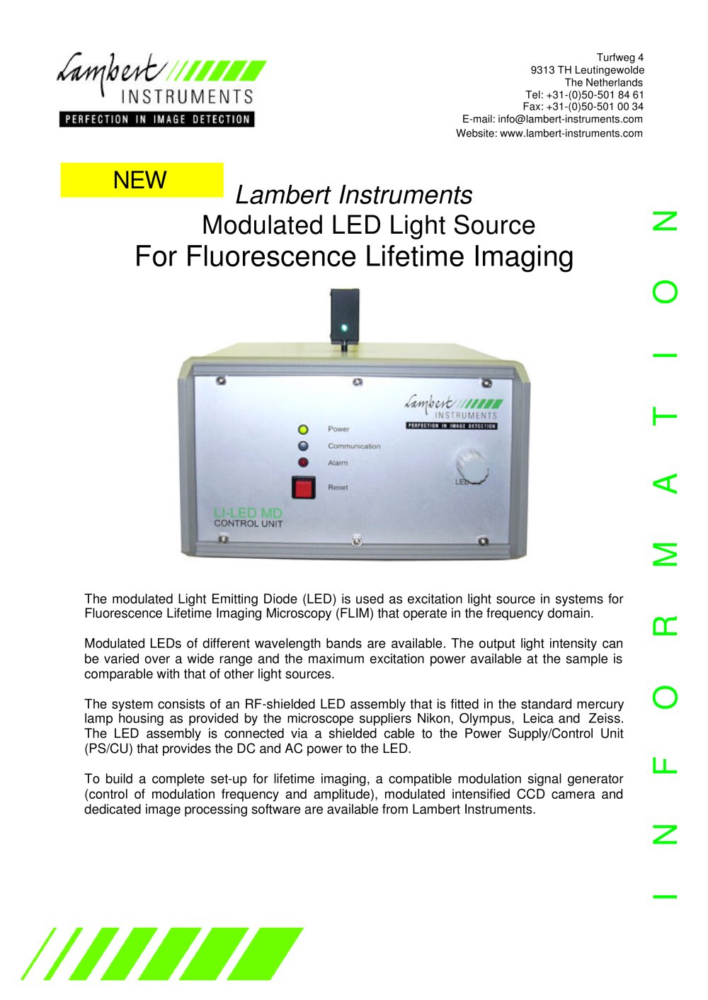 Modulated LED Light Source For Fluorescence Lifetime Imaging - Lambert Instruments