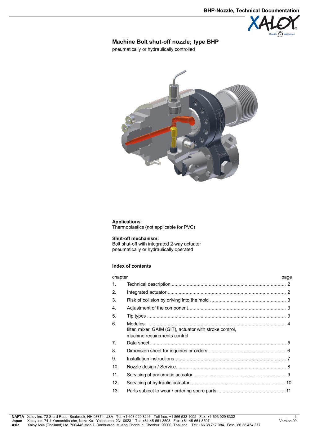 BHP Shutoff Nozzle - Xaloy