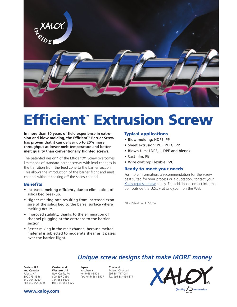 Efficient™ Extrusion Screw - Xaloy