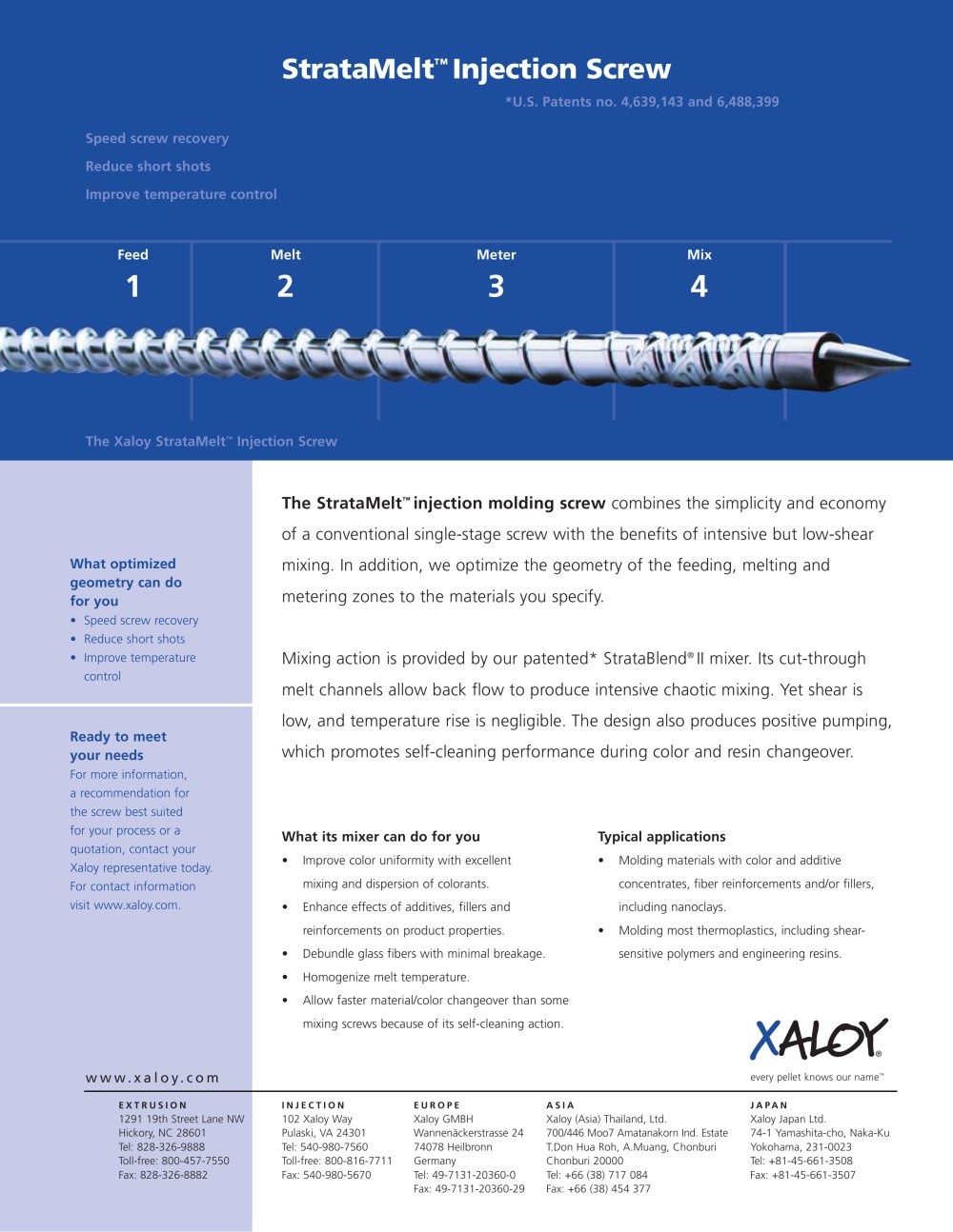 StrataMelt™ injection molding screw - Xaloy