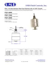 FS21 - 2 Full Size Stainless Steel Float Switch with 1/4 NPT Threads