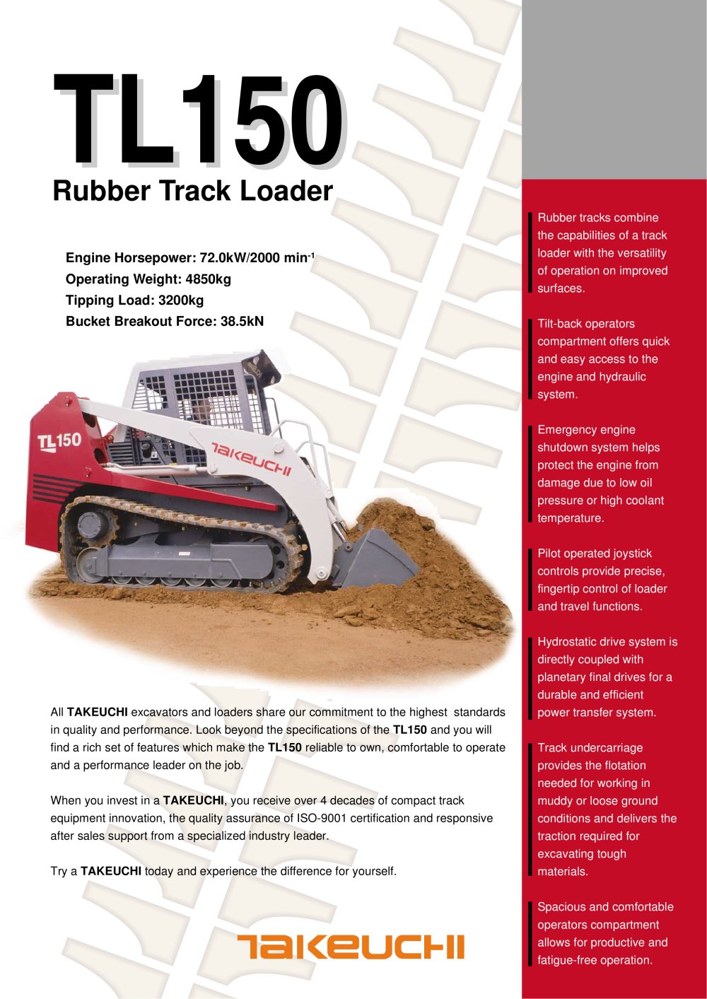 Track Loaders TL150 - TAKEUCHI