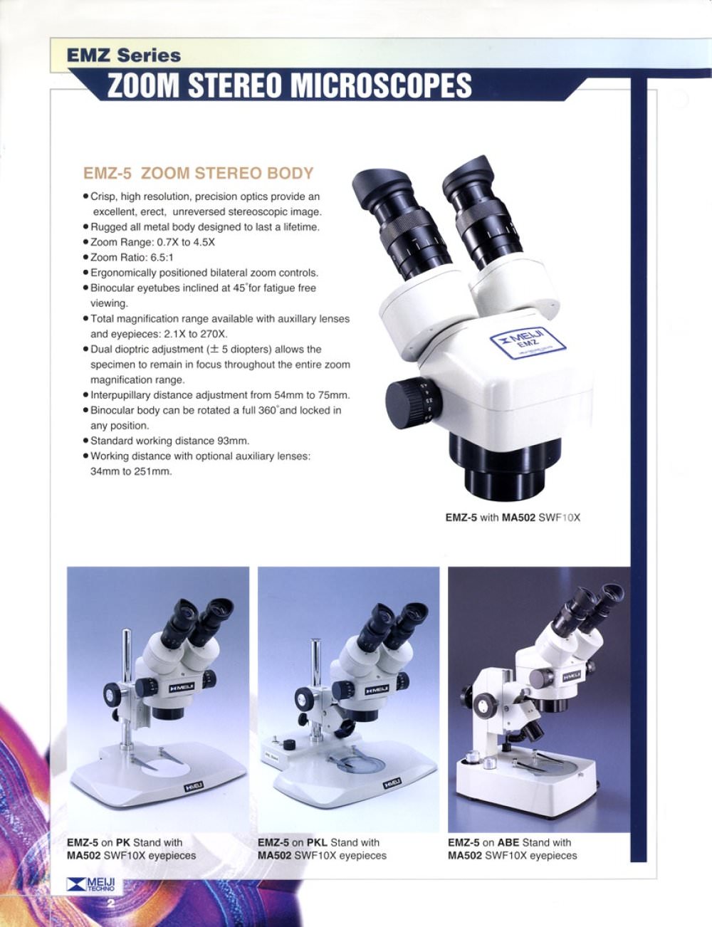 EMZ - Zoom Stereo Microscopes - MEIJI TECHNO