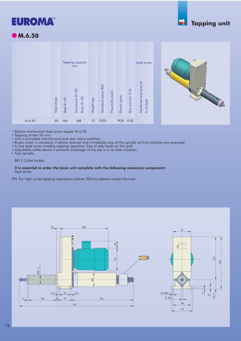 M.6.50   -  Tapping units - EUROMA
