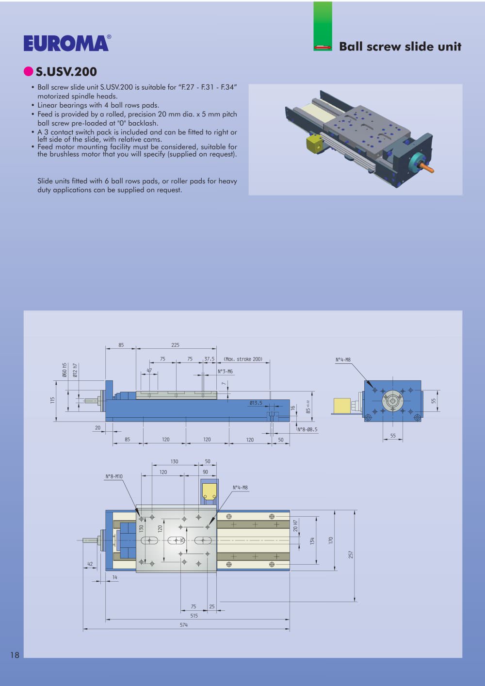 S.USV.200   -  Ball screw slide units - EUROMA
