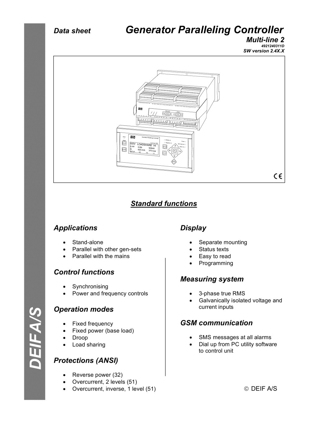 Generator Paralleling Controller Multi-line 2 - DEIF
