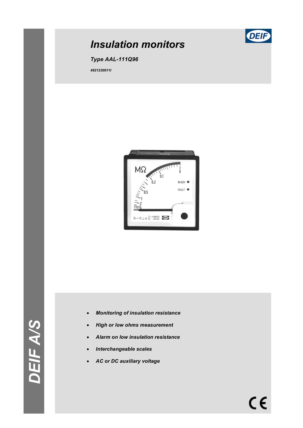Insulation monitor � type AAL-111Q96 - DEIF