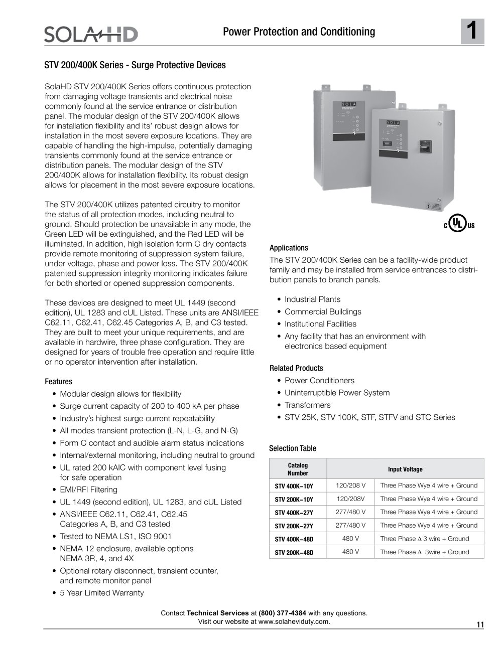 STV 200/400K Series - Surge Protective Devices - SolaHD