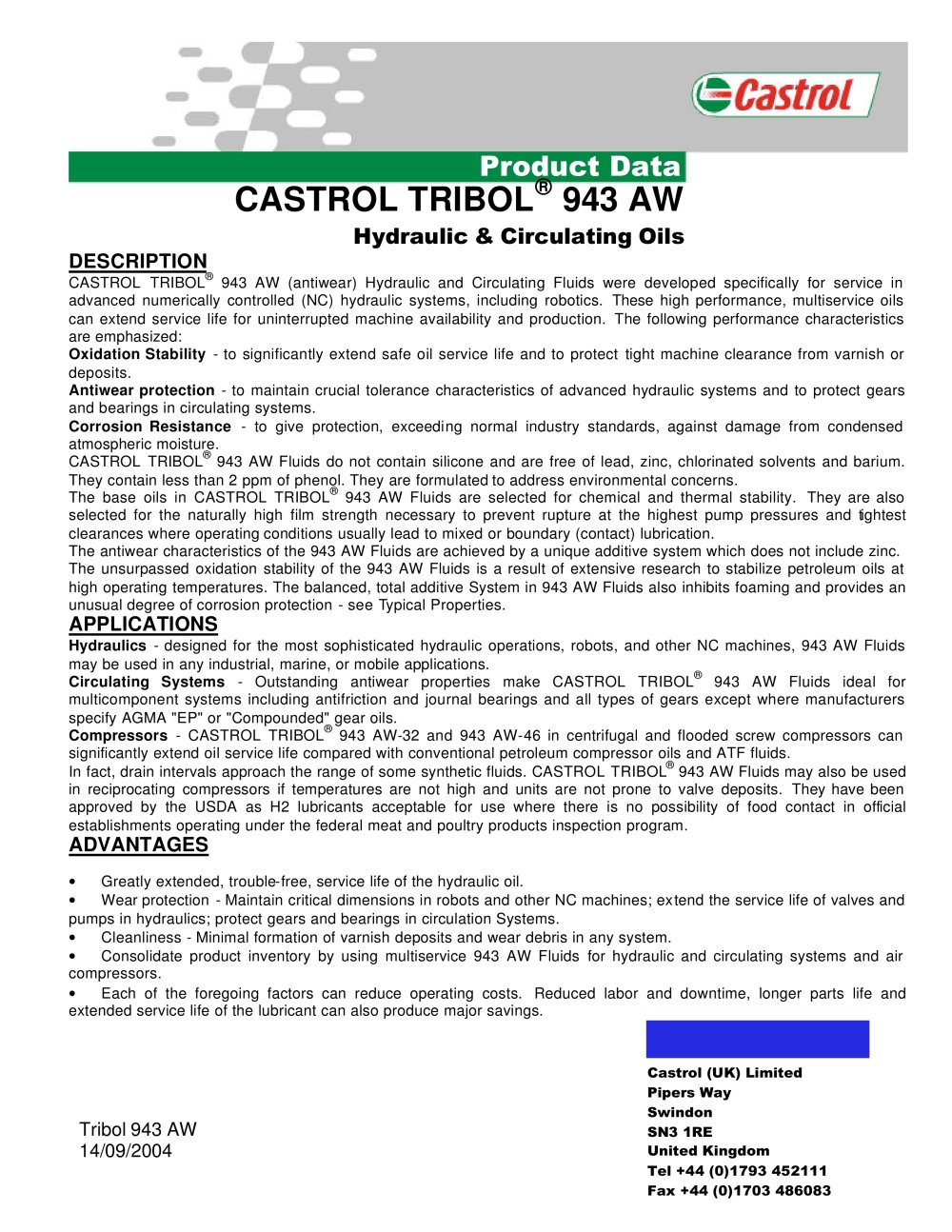 CASTROL Industrial - 91048, 90689, 160474, 92897, 90401, 2274, 93297, 208174
