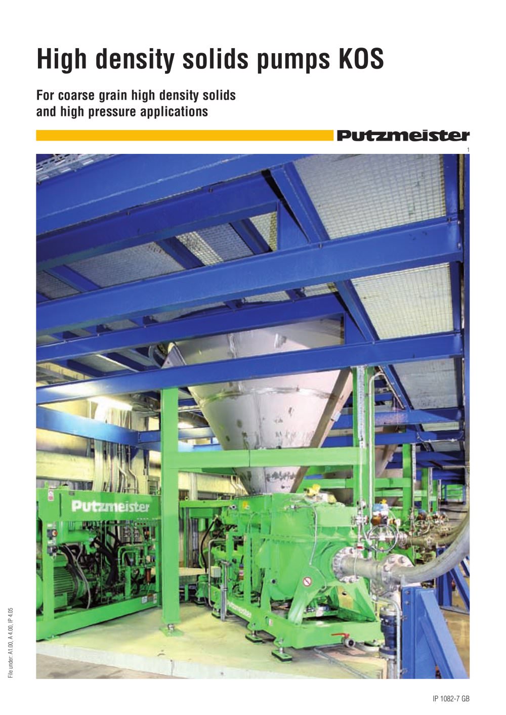 High density solids pumps KOS - Putzmeister