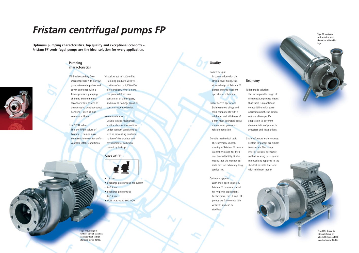 Fristam centrifugal pumps FP - FRISTAM