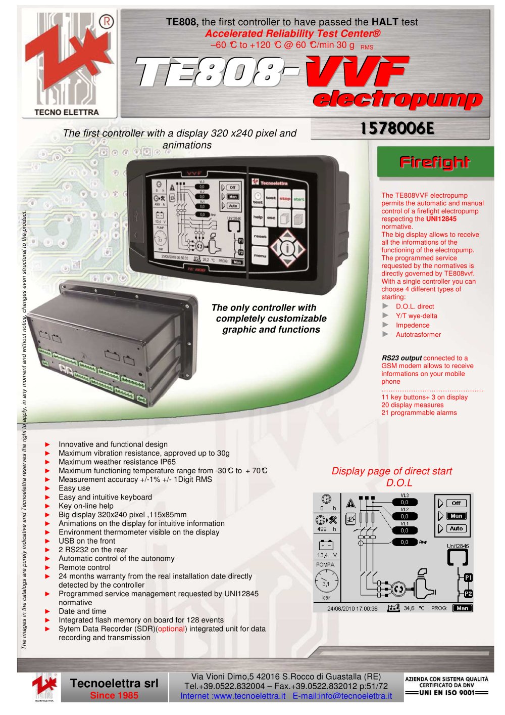 TECNOELETTRA FIREFIGHT CONTROLLER UNI12845 2011 - Tecnoelettra
