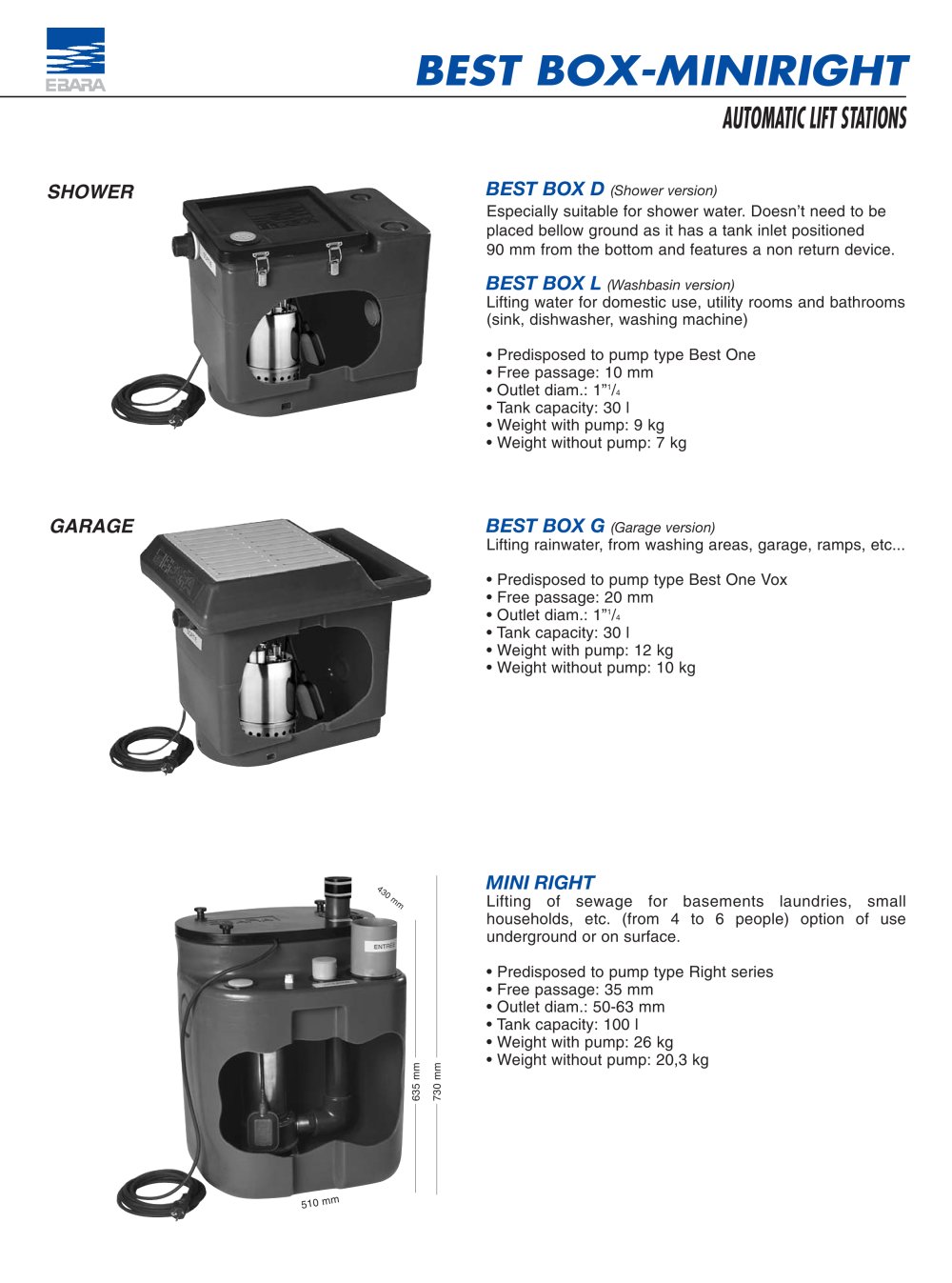 AUTOMATIC LIFTING STATIONS - EBARA PUMPS EUROPE