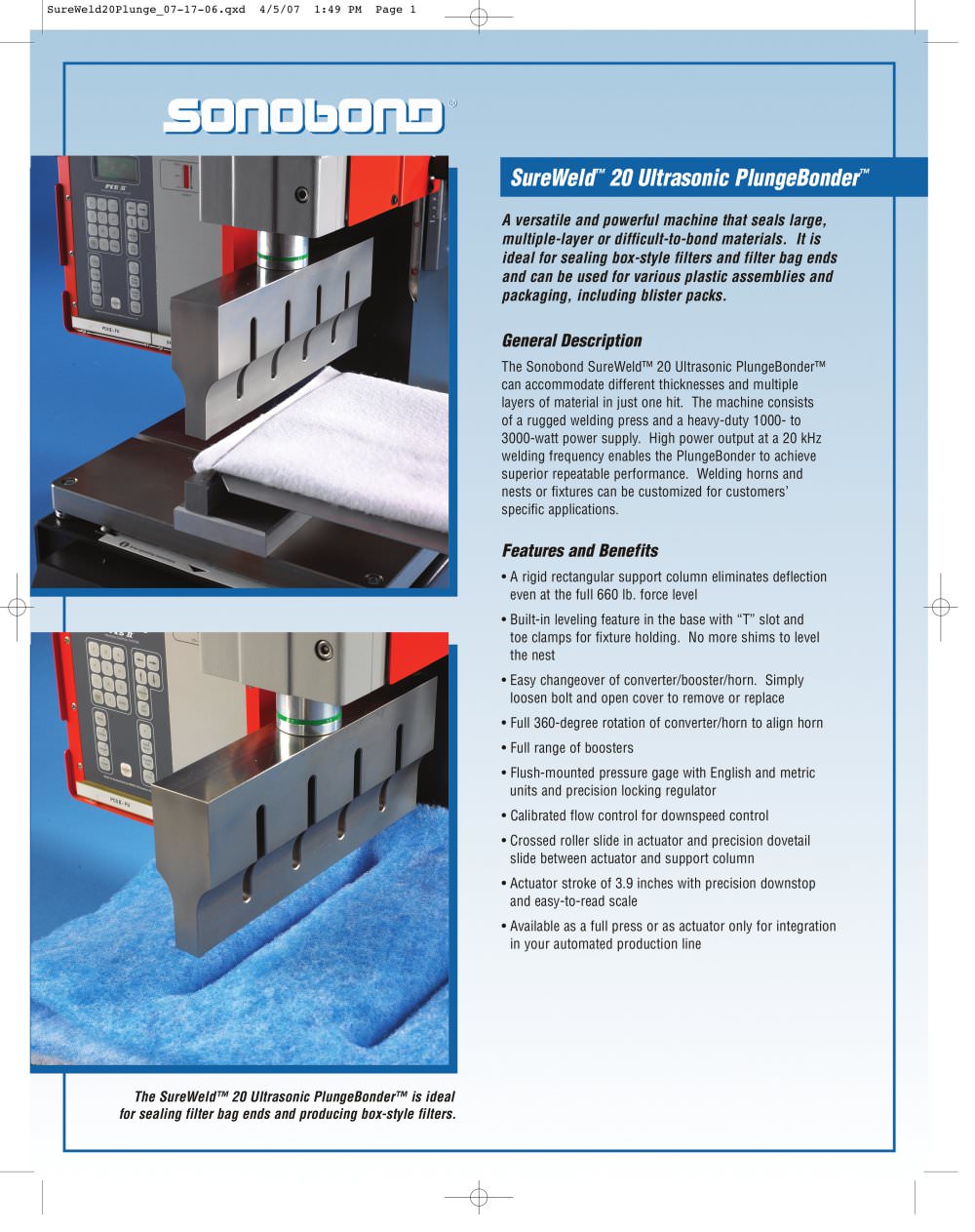 Sonobond Ultrasonics - 41848, 2837, 41846, 131841, 132257, 14906