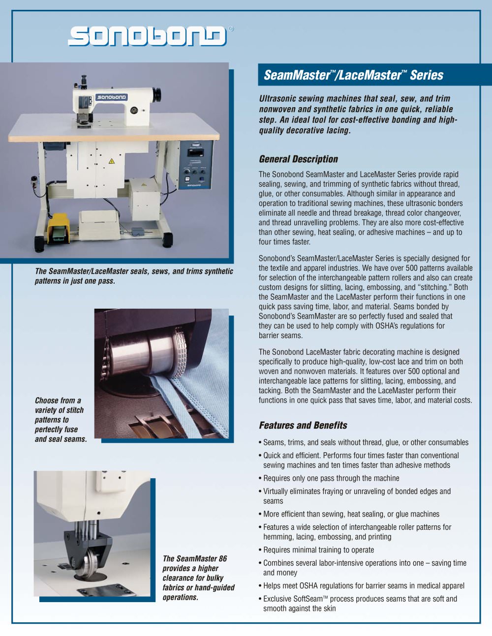 Sonobond Ultrasonics - 62994, 301535, 148921, 253687, 16044, 14302