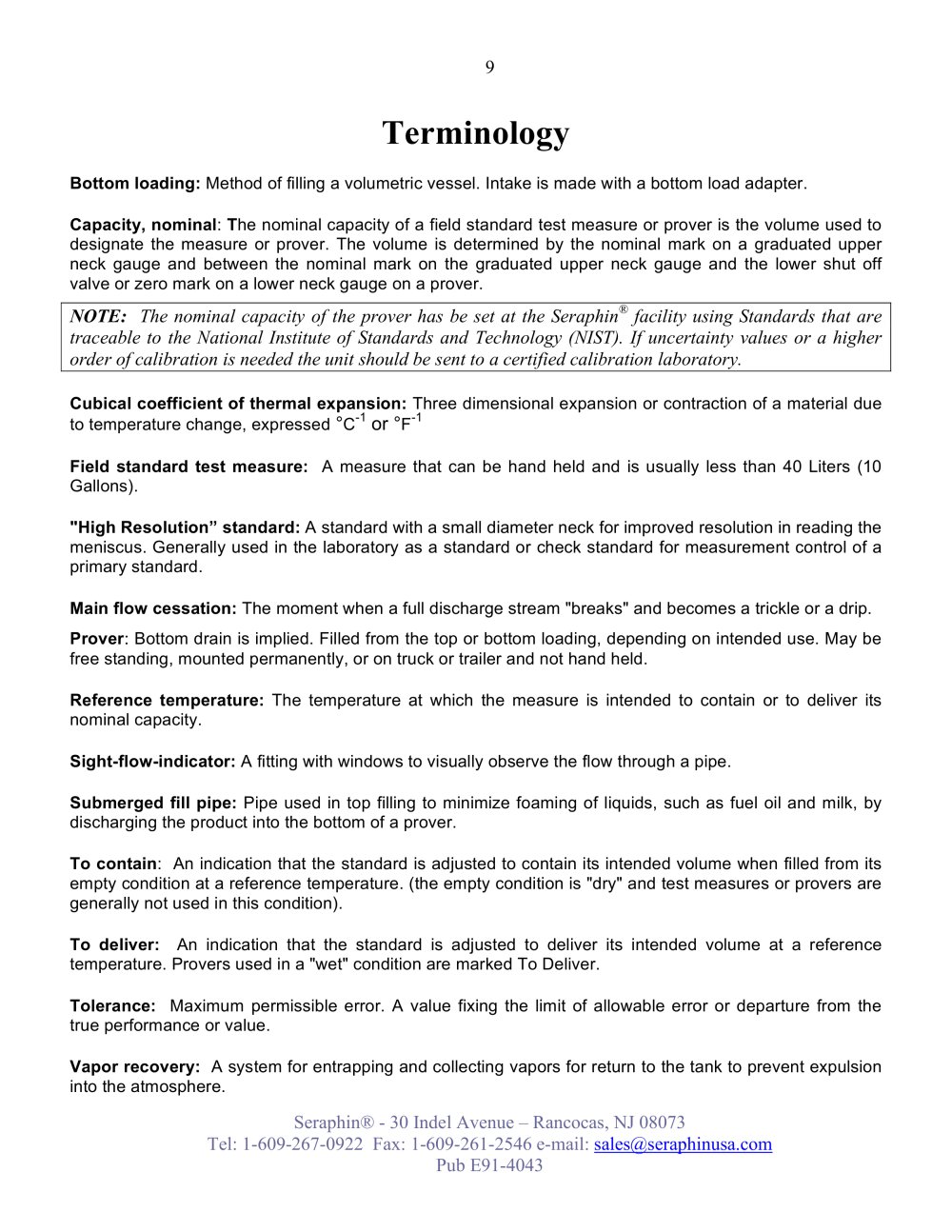 Seraphin Test Measures - 90650, 90980, 208173