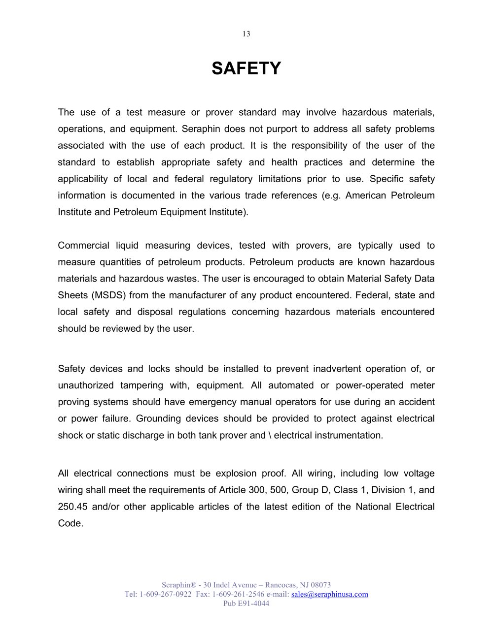 Seraphin Test Measures - 259566