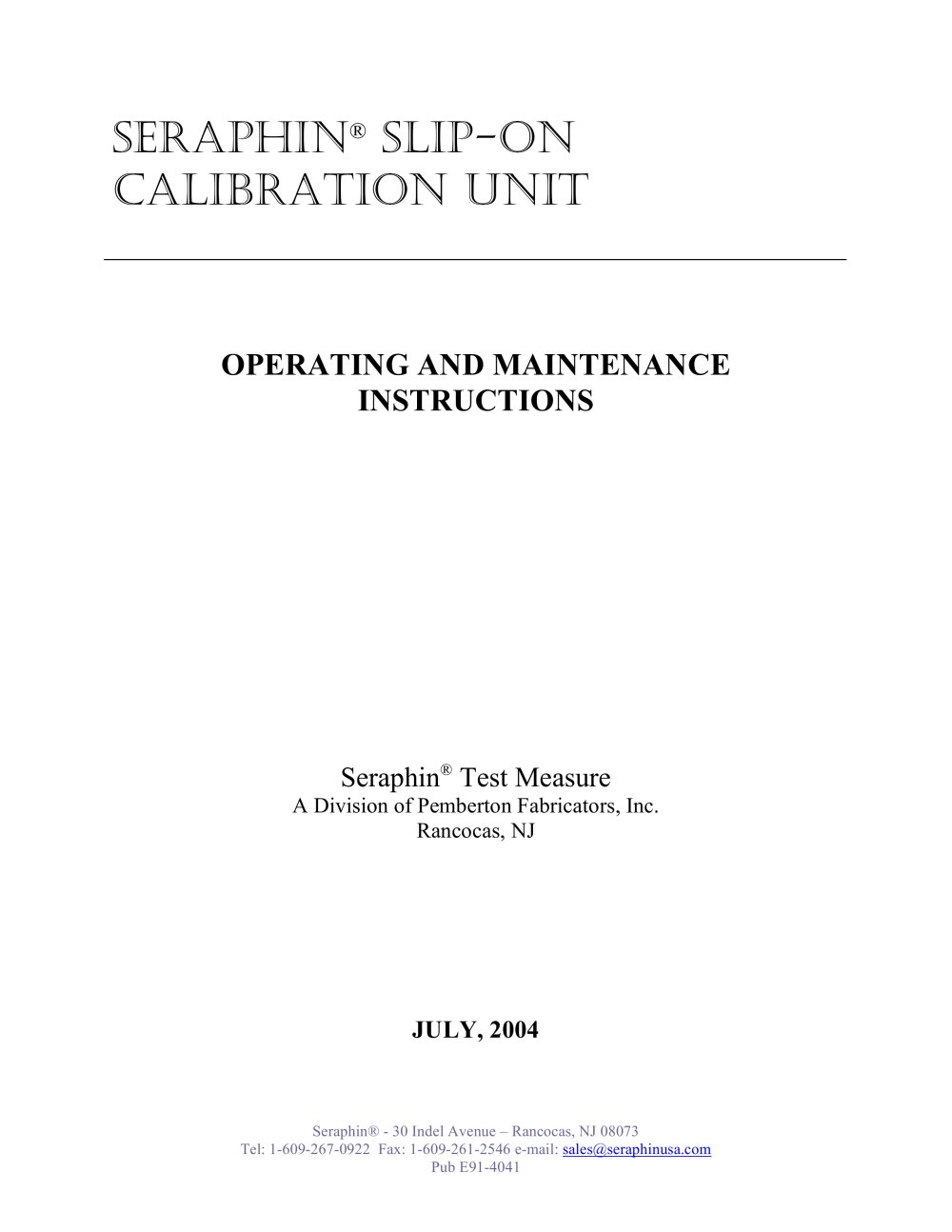 Seraphin Test Measures - 