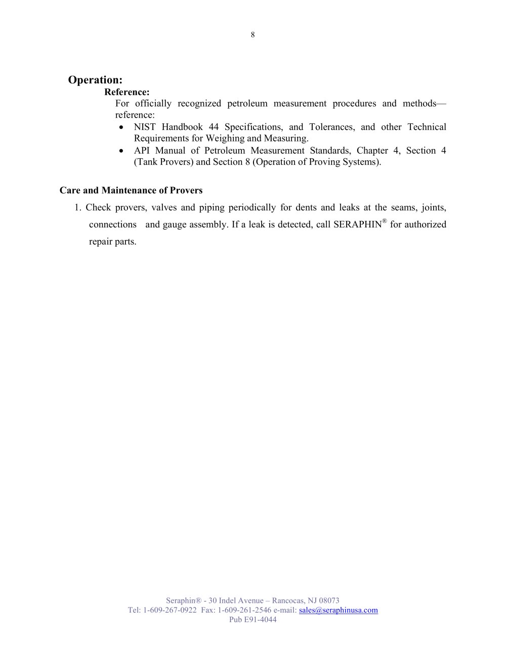 Seraphin Test Measures - 208174