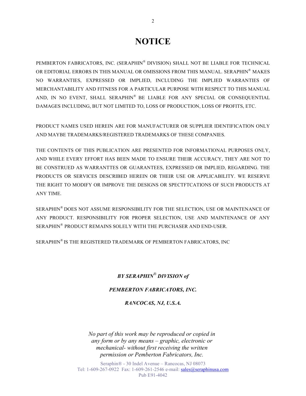 Seraphin Test Measures - 