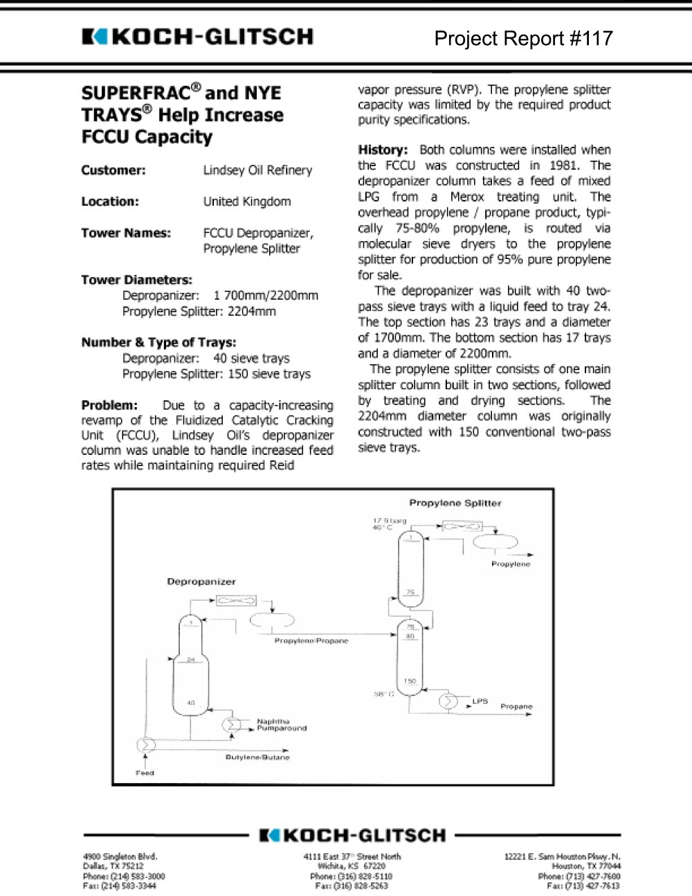 SUPERFRAC&reg; Trays  - Project Report - Koch-Glitsch