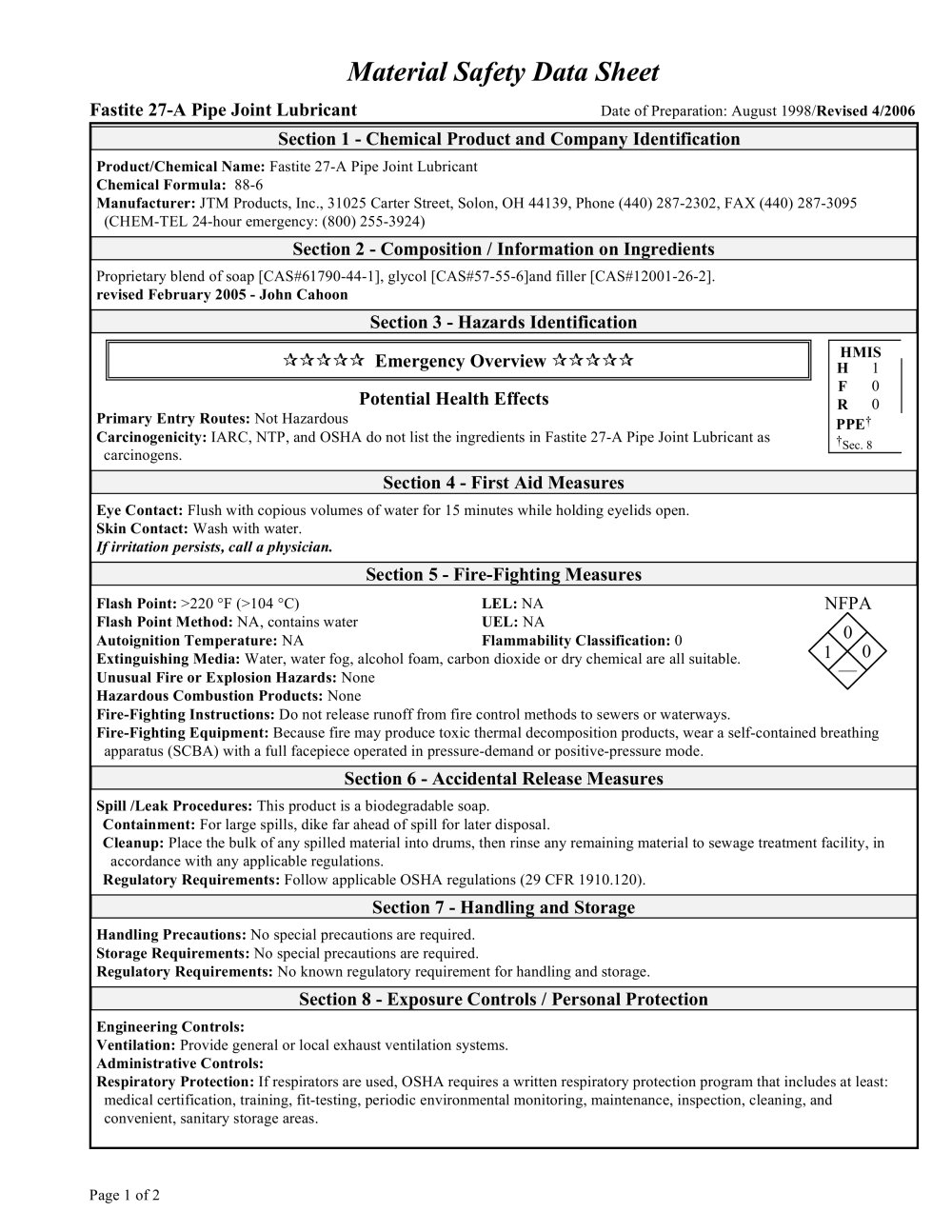 material safety data sheet acipco pdf catalogue technical material safty data sheet