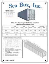 40' (Type 2) Dry Freight Container, Double Doors Both Ends 8' 6