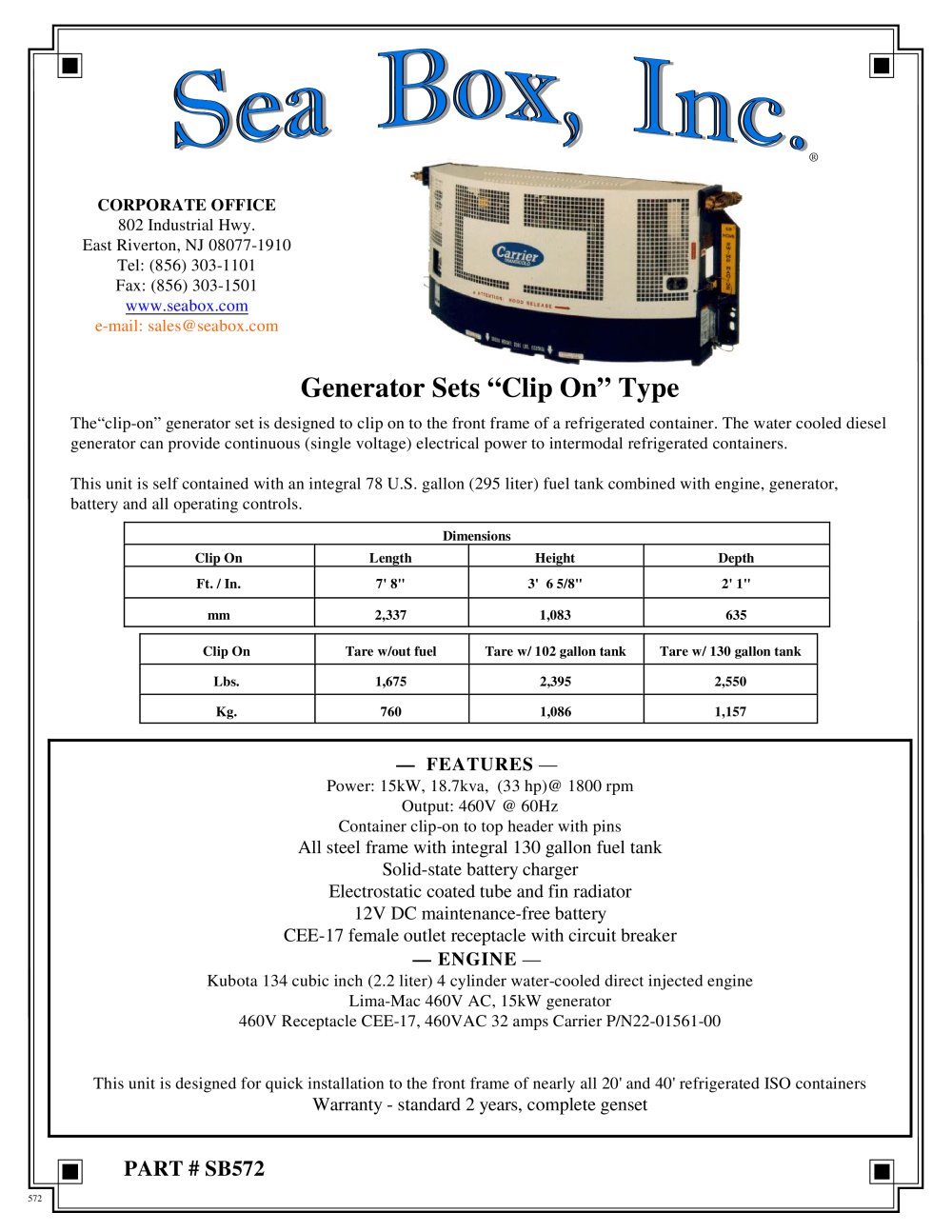 Clip-On Generator Set - Sea Box