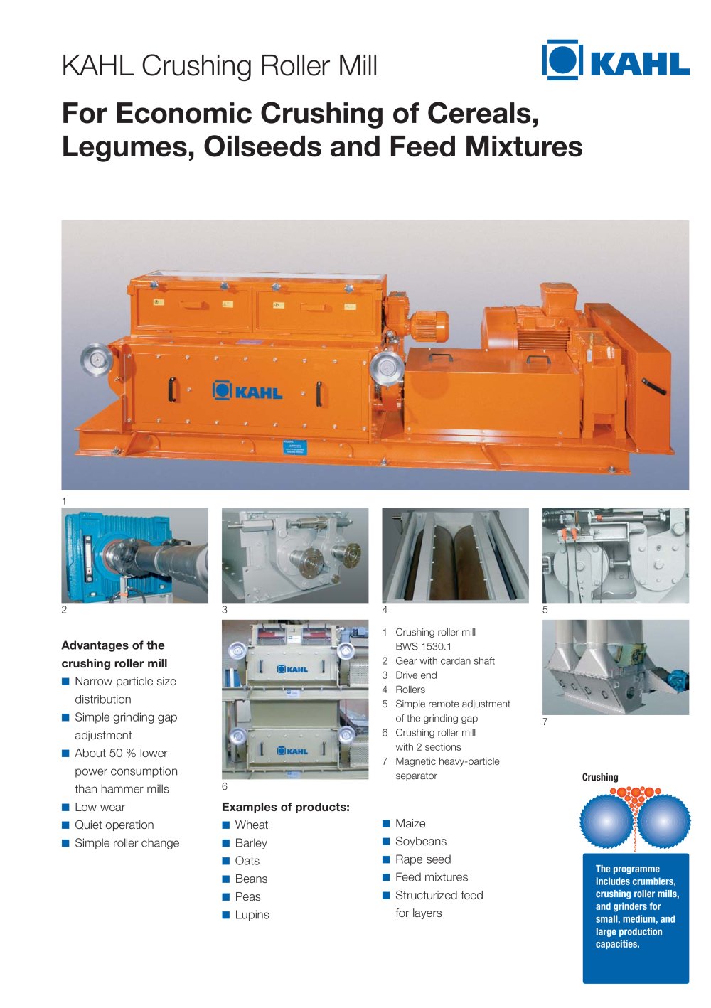 Crushing Roller Mill for Economic Crushing of Cereals, Legumes, Oilseeds and Feed Mixtures - Amandus Kahl