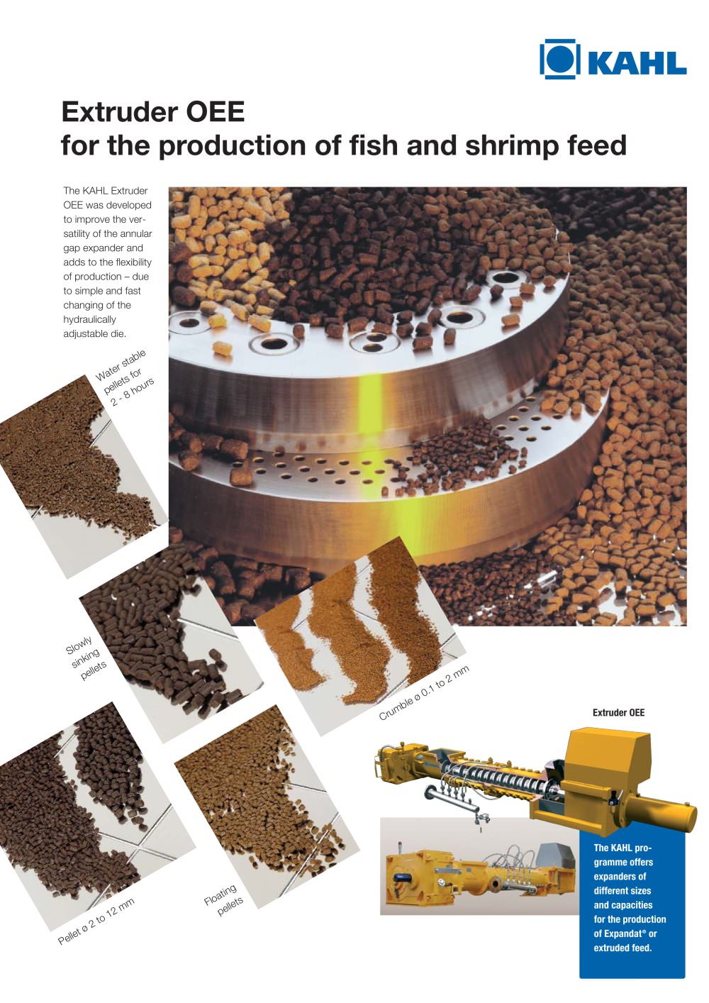 Extruder OEE for the production of fish and shrimp feed - Amandus Kahl