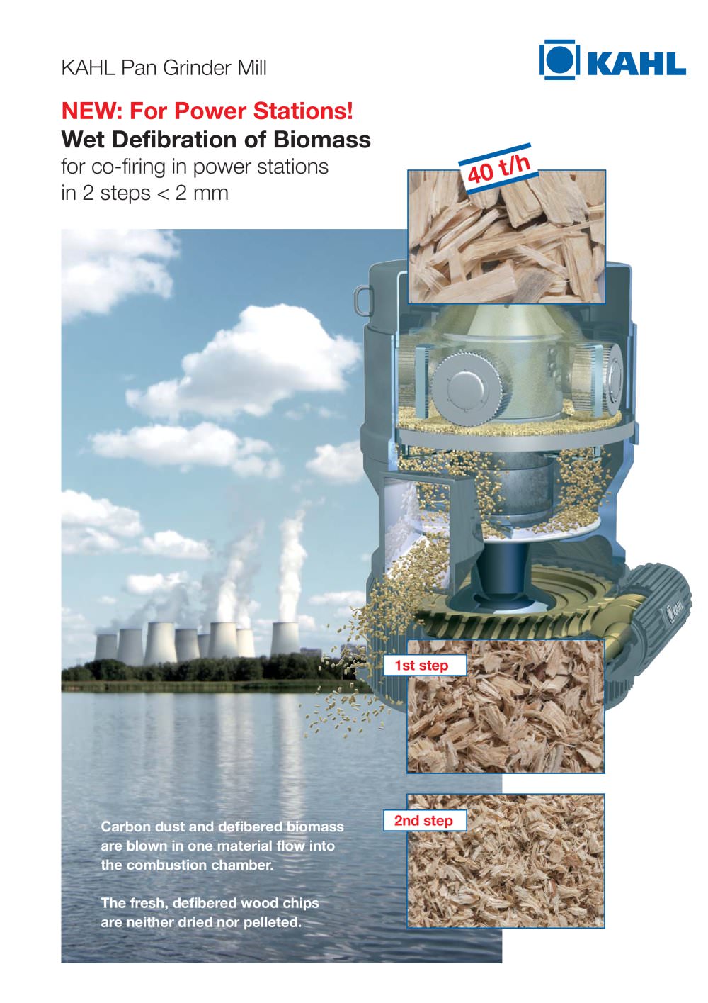 KAHL Pan Grinder Mill - Wet Defibration of Biomass for Power Stations - Amandus Kahl