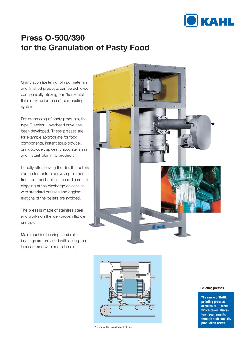 Press O-500/390 for the Granulation of Pasty Food - Amandus Kahl