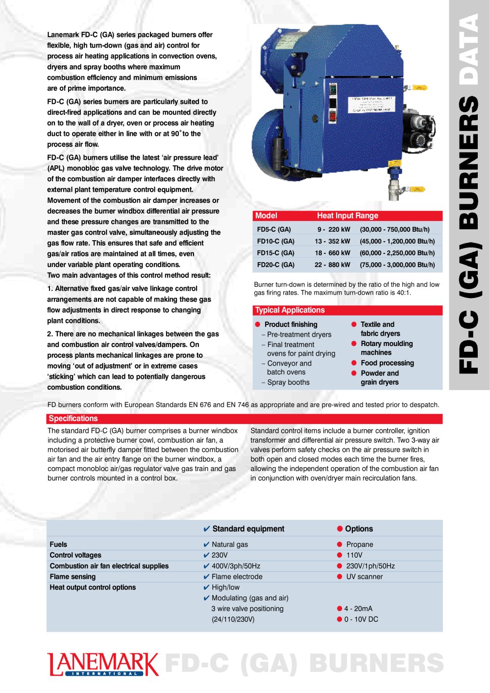 FD-C (GA)  Burners - LANEMARK