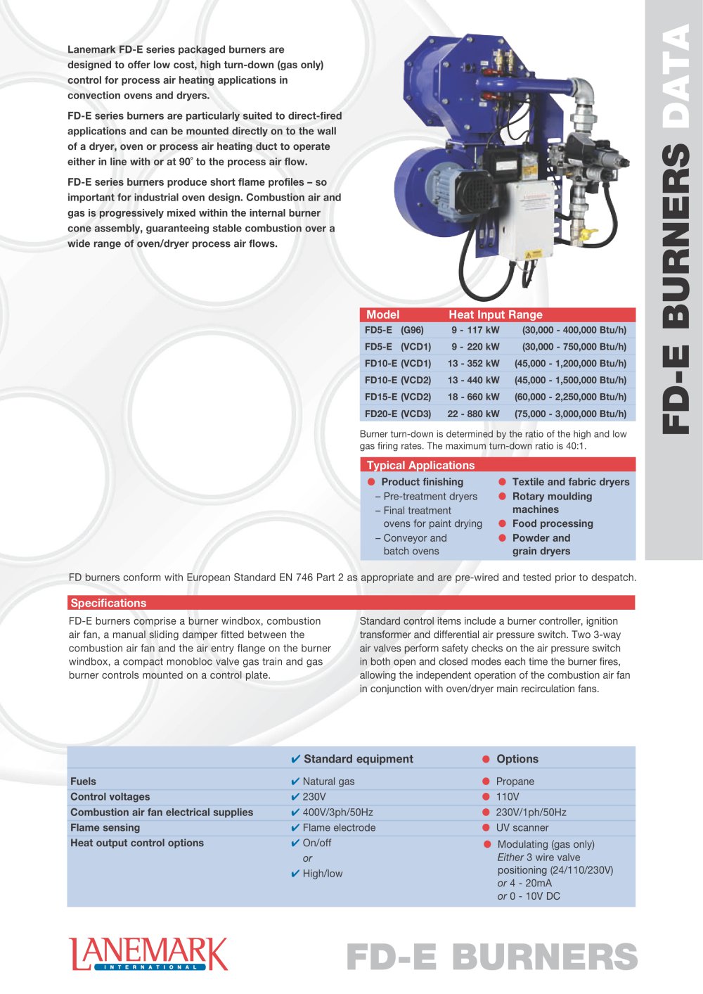 FD-E Burners - LANEMARK