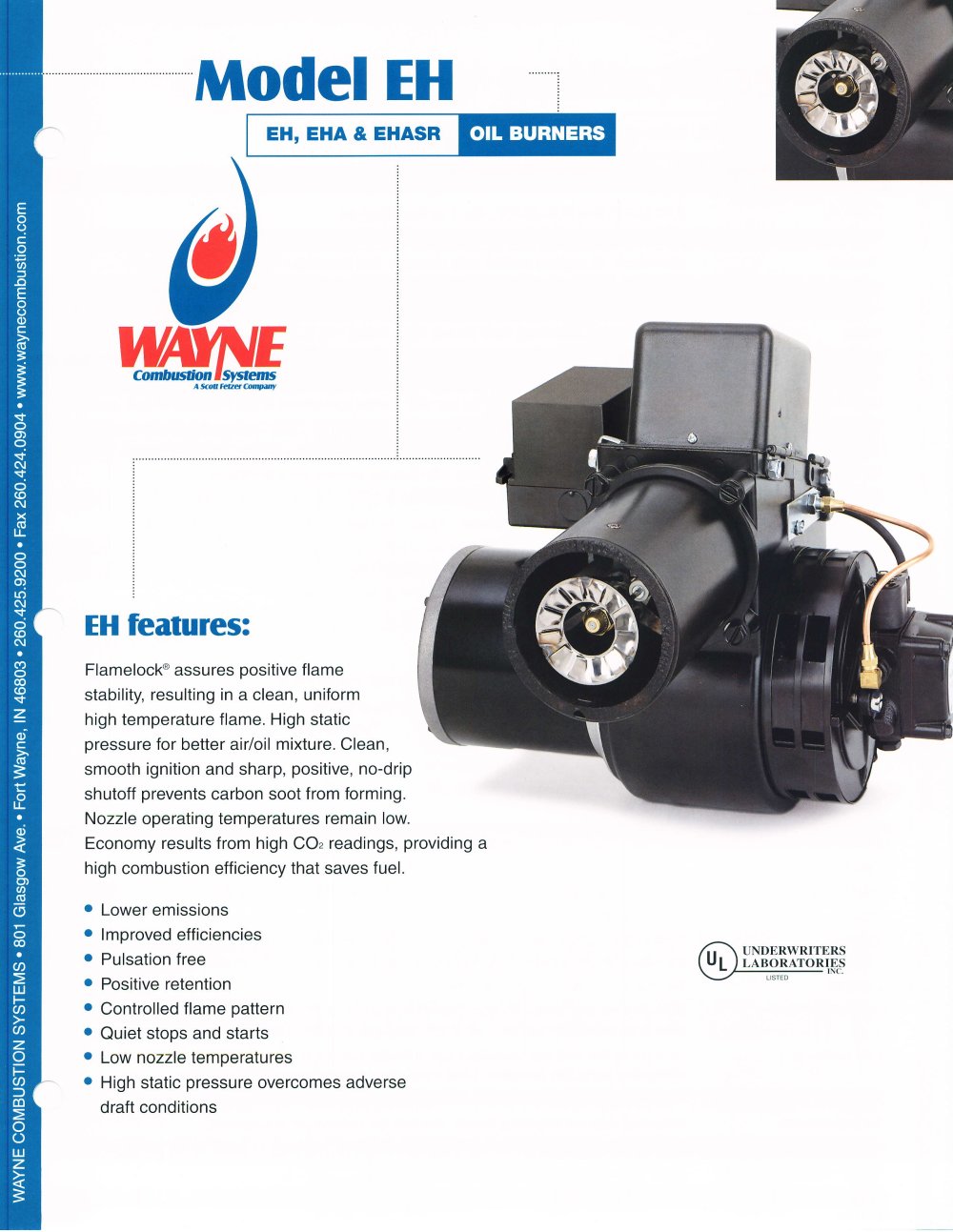 EH EHA EHASR Oil Powered Burners - Wayne Combustion Systems