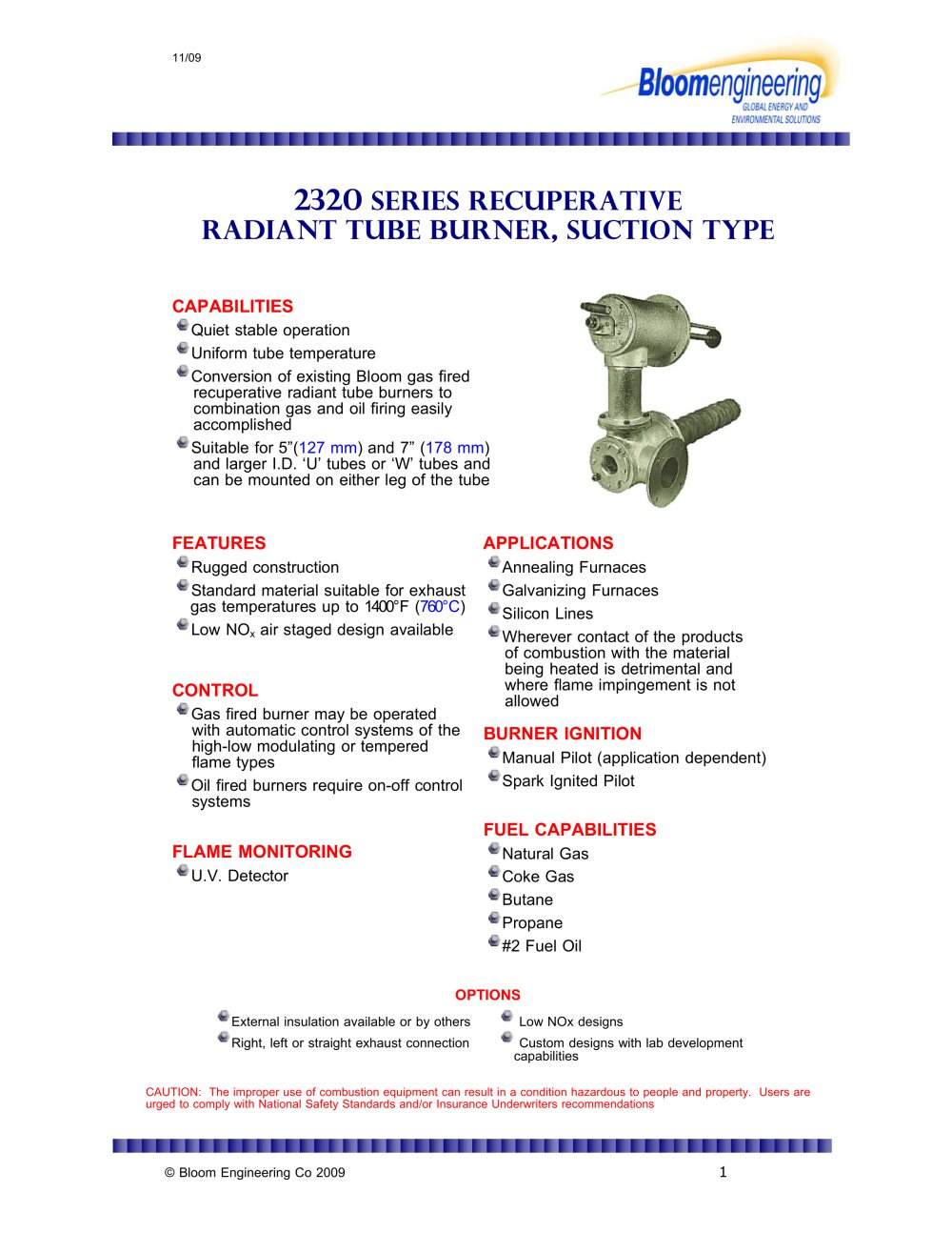 Radiant Tube Burners  2320 - Bloom Engineering