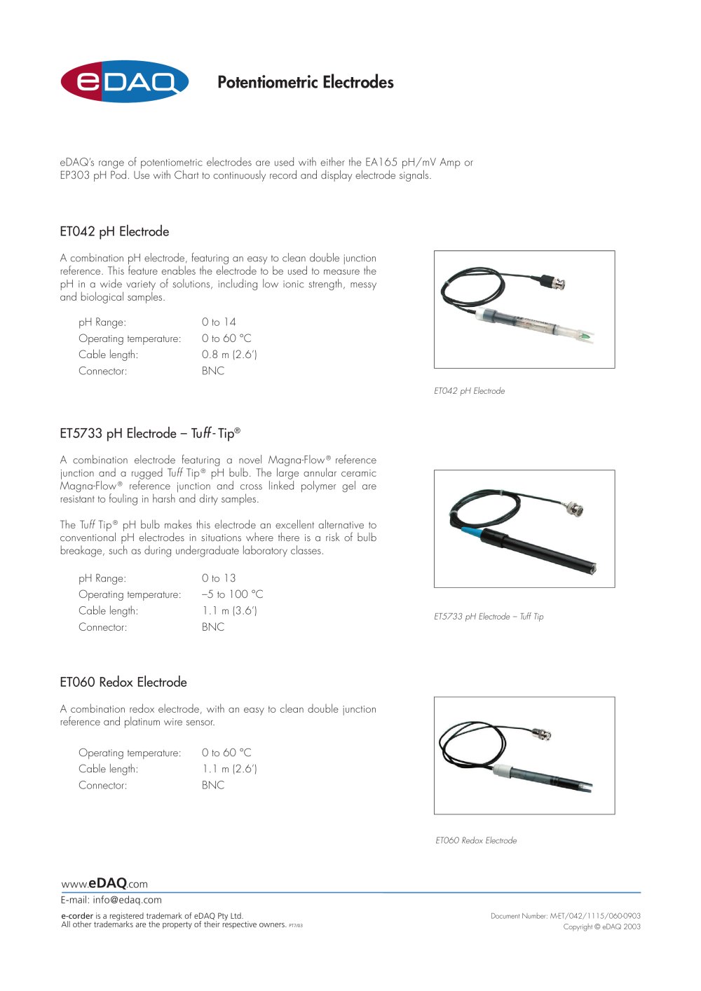 pH Electrode - eDAQ