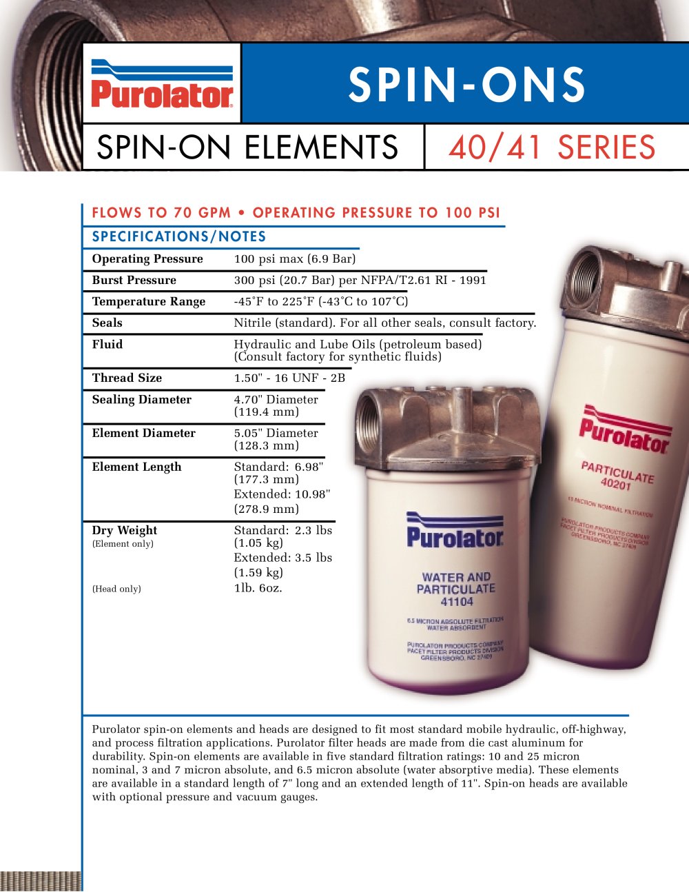 40/41 Series - Purolator