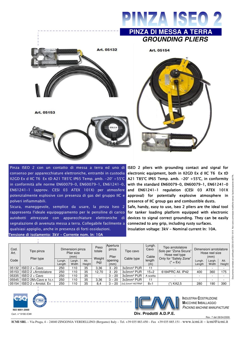 Grounding Pliers type Iseo 2 - ICMI