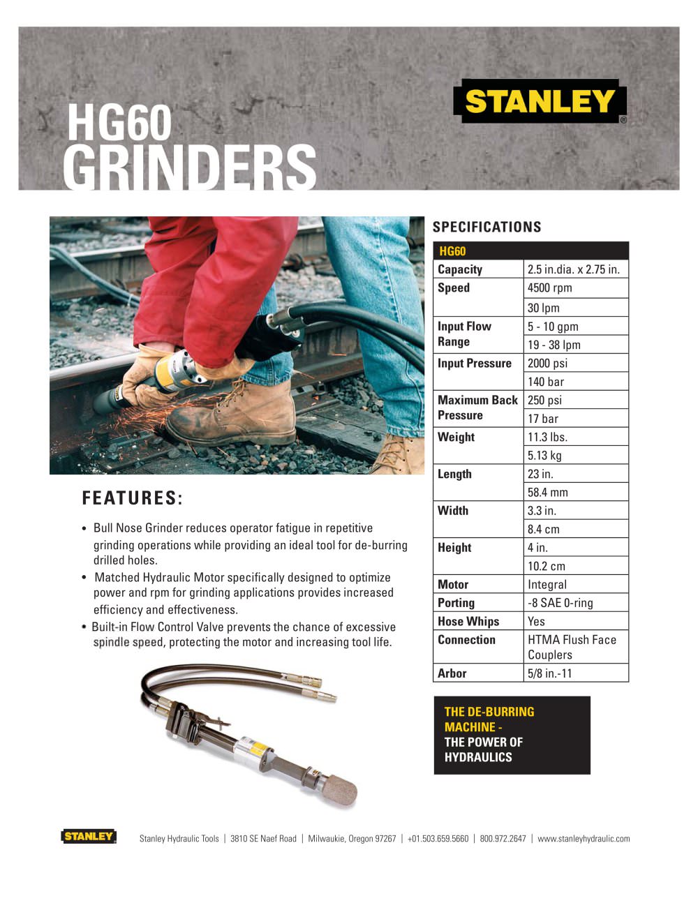 Bull Nose Grinder - Stanley Hydraulic Tools
