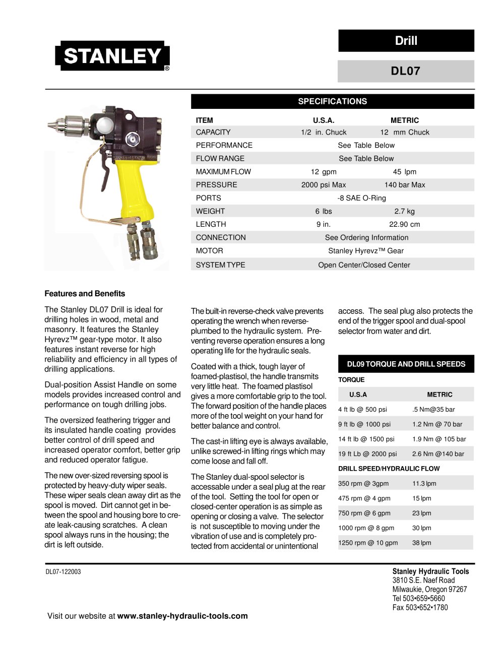 Drill - Stanley Hydraulic Tools