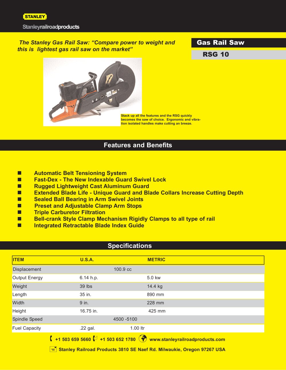 Gas Rail Saw - Stanley Hydraulic Tools