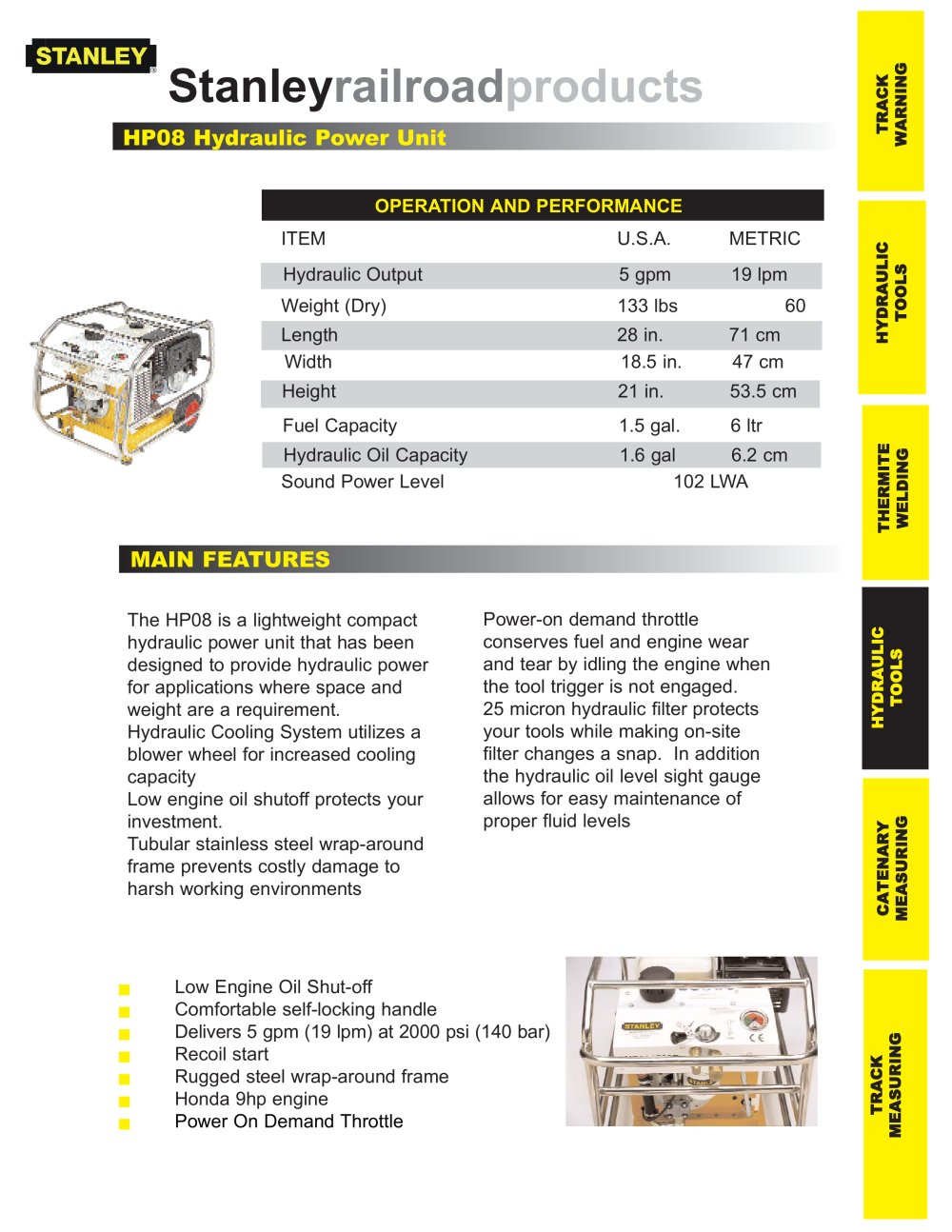HP08 Hydraulic Power Unit - Stanley Hydraulic Tools