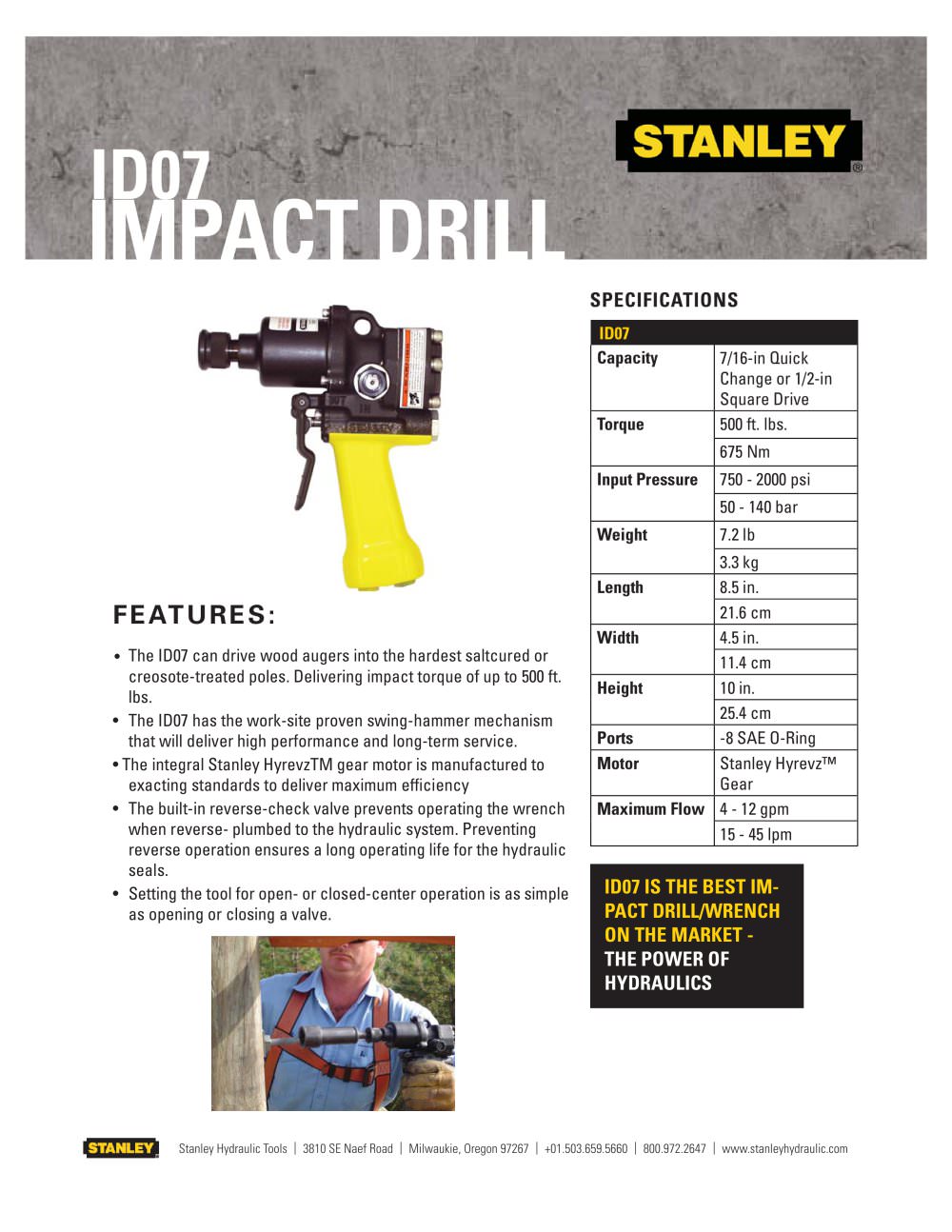 Impact Drill / Wrench - Stanley Hydraulic Tools