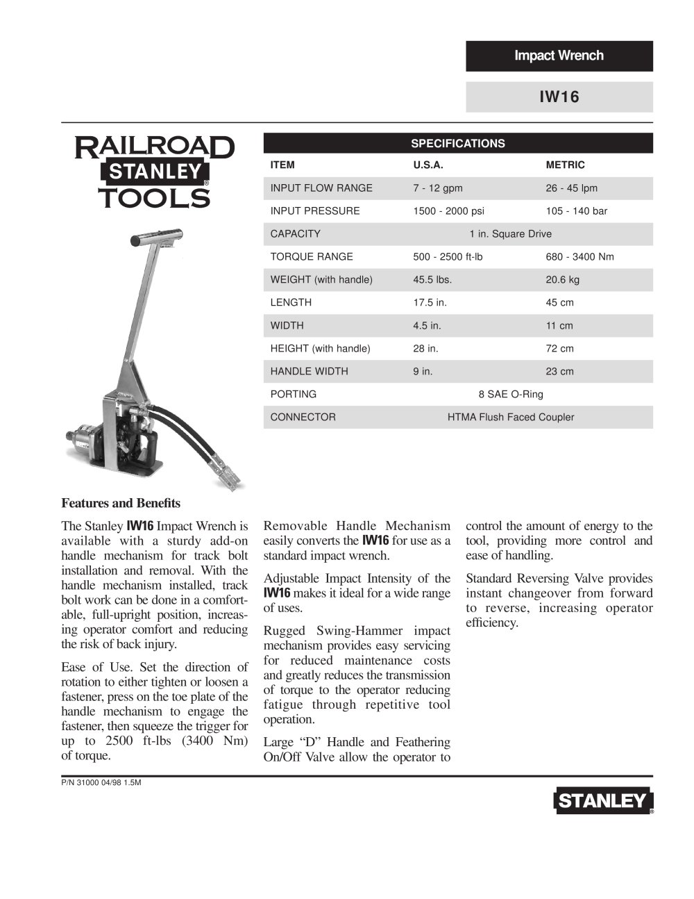 IW16 - Stanley Hydraulic Tools