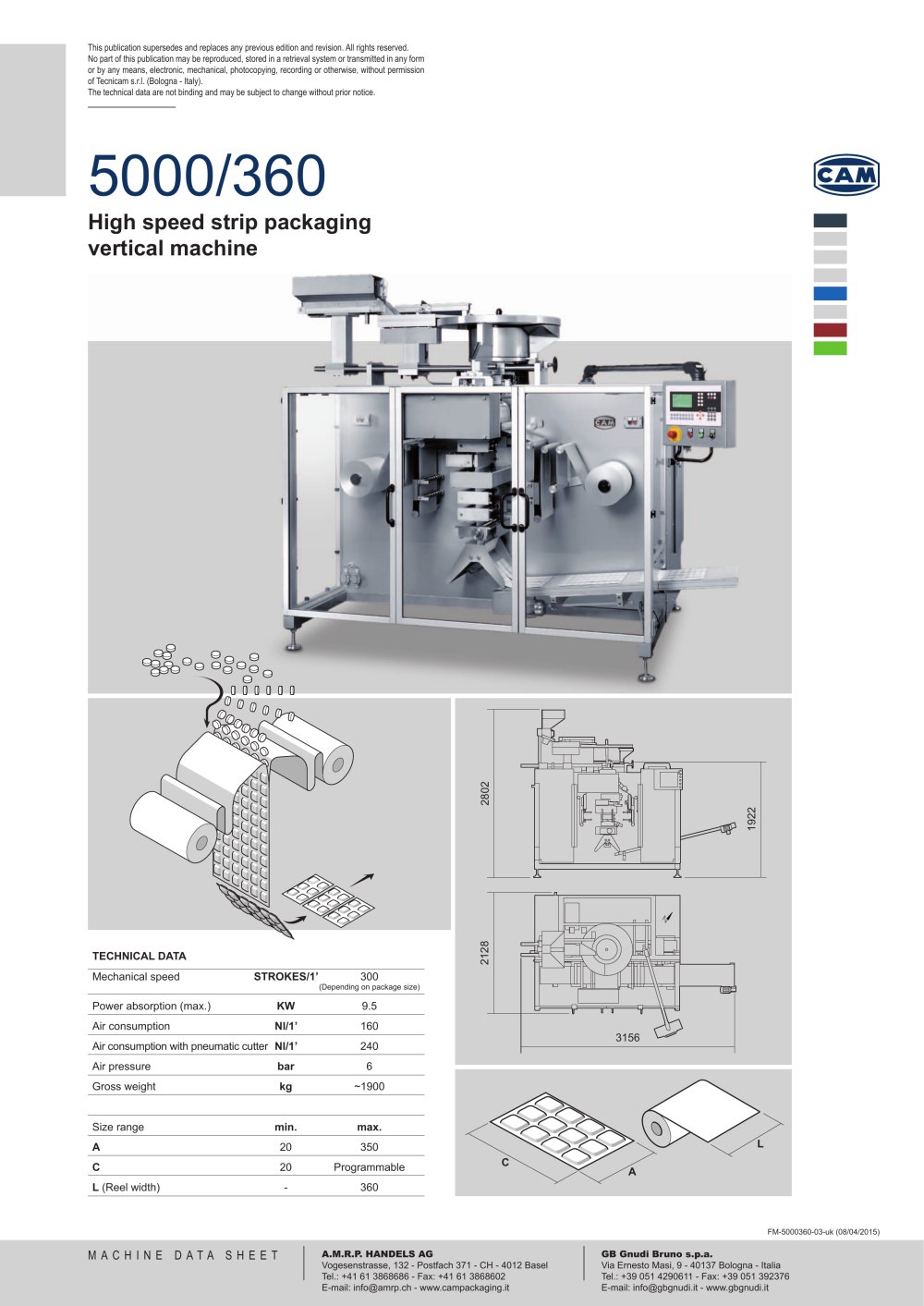 5000/360 Vertical Strip Packing Machine - CAM